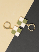 Load image into Gallery viewer, Checkered Huggie Hoops - SALE
